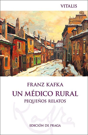 Book cover with a warm-toned painting of a narrow rustic village street lined with orange and brown houses under a cloudy. - Czech - Prague Judaica