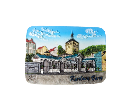 Keramický magnet - Karlovy Vary - Dřevěná kolonáda 