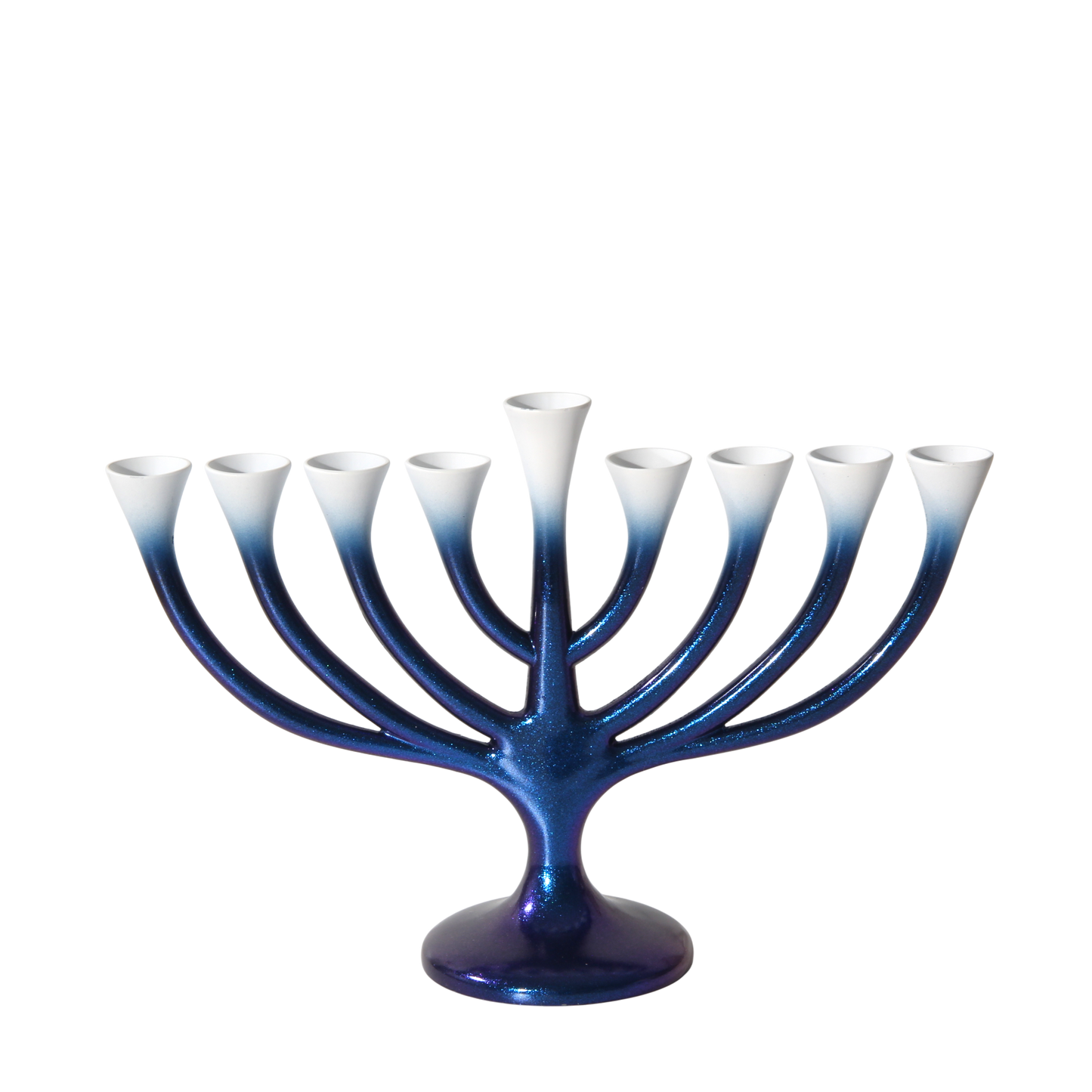 Chanukový svícen "Strom"- modro bílá barva