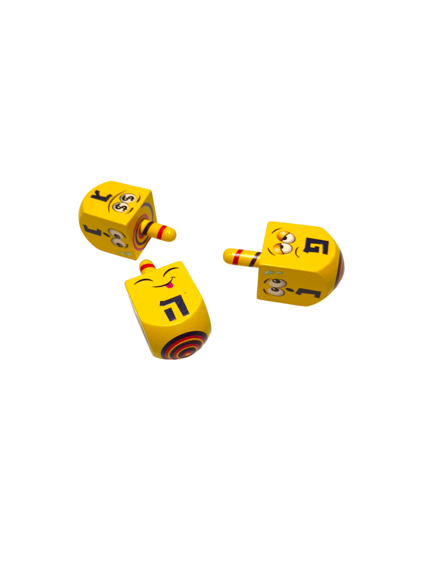 Wooden Dreidel - Emoji