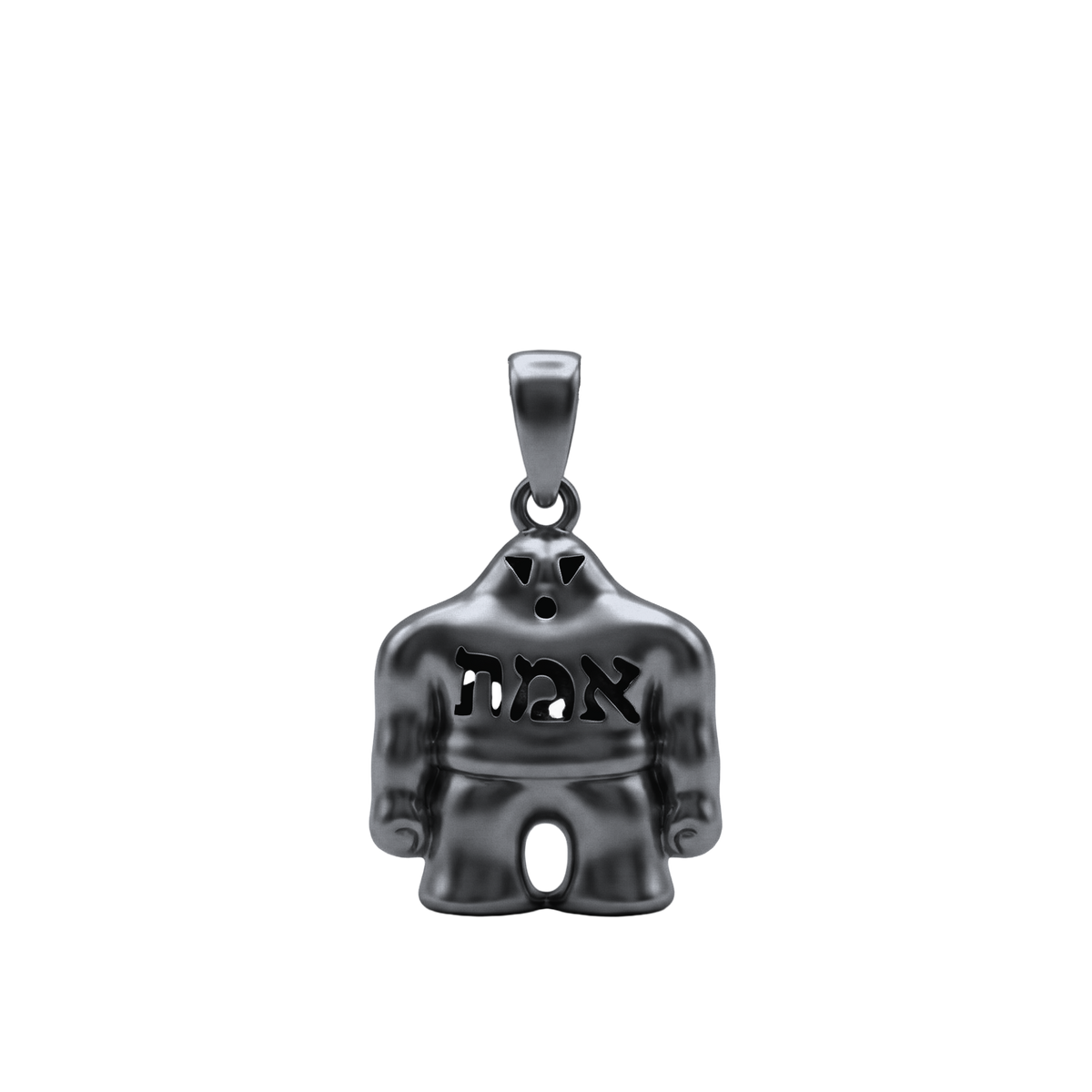 Black rhodium Golem pendant, front
