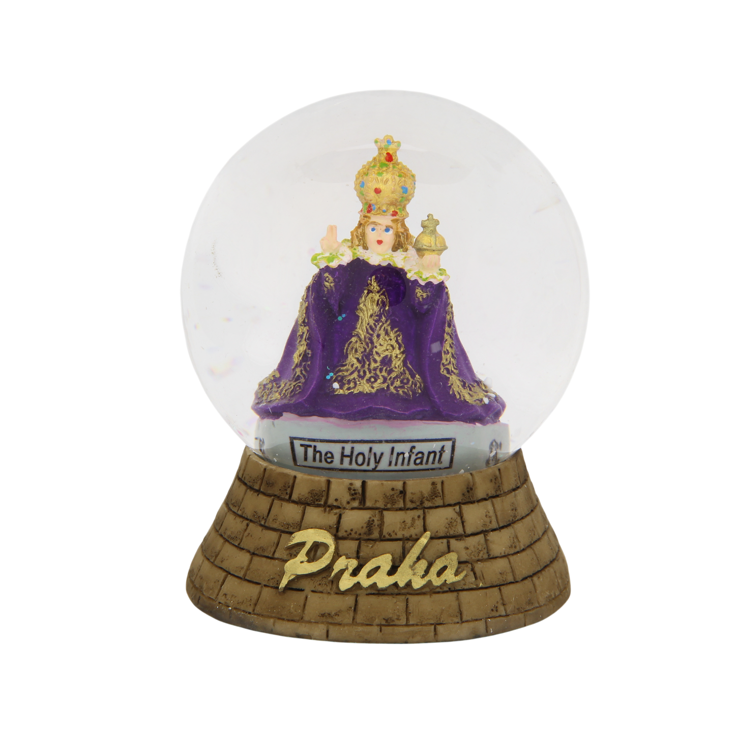 Snow Globe - Infant Jesus of Prague - Purple