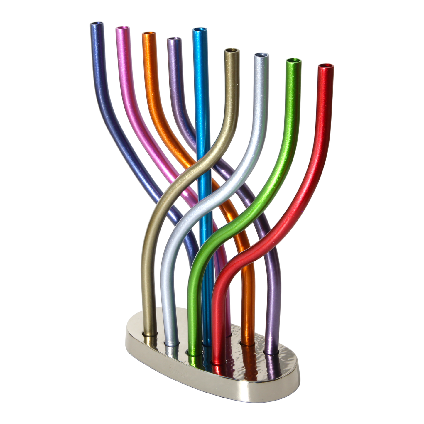 Chanukový svícen Emanuel - barevné plameny - velká