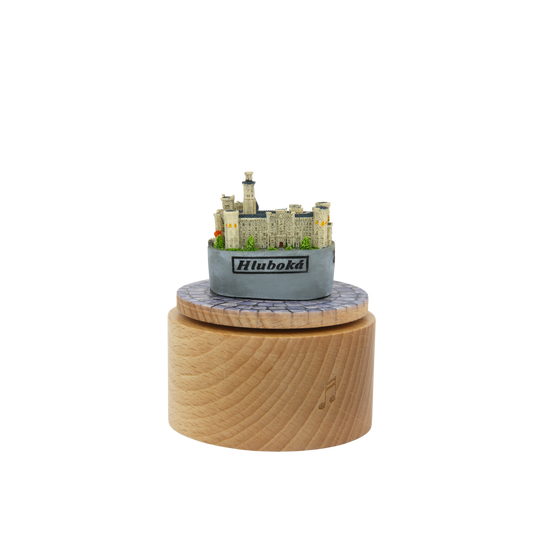 Otočná hrací skříňka - miniatura zámku Hluboká