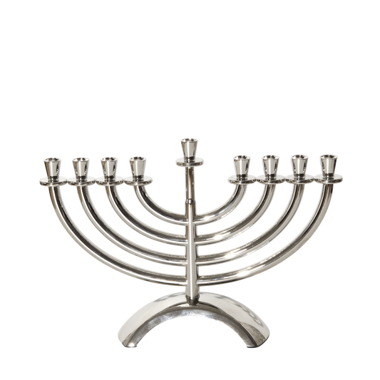 Chanukový svícen "Strom"- niklová barva
