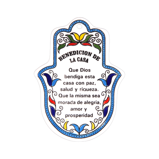 Armenian ceramic Hamsa - Home Blessing (Spanish)