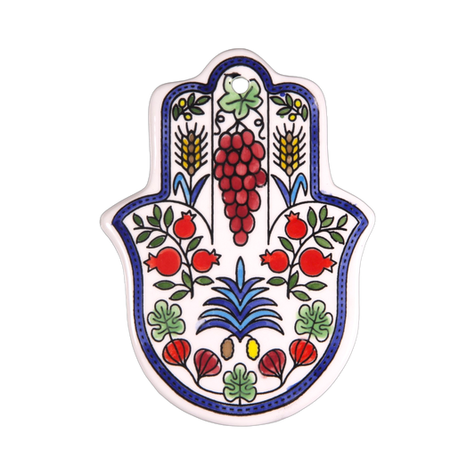 Armenian ceramic Hamsa - Seven Species