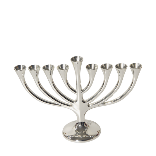Chanukiah Menorah "Tree" - Nickel colour
