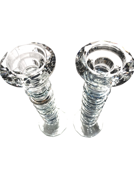 Elegant Shabbat Candlesticks – Crystal