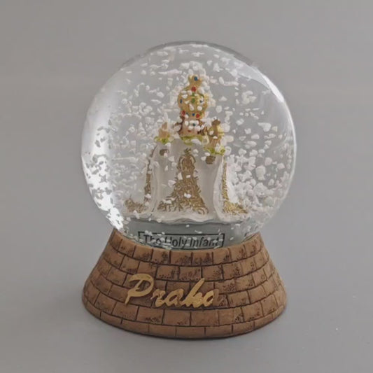 Snow Globe - Infant Jesus of Prague - White - small