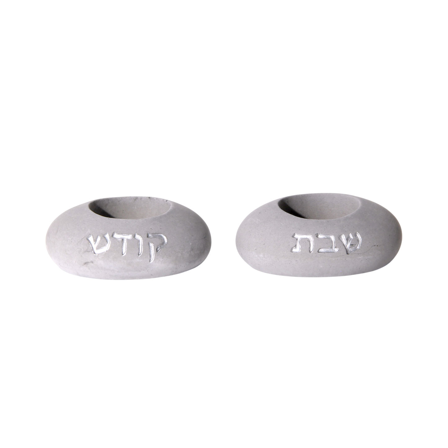 „Cementový" šabatový svícen - šedý