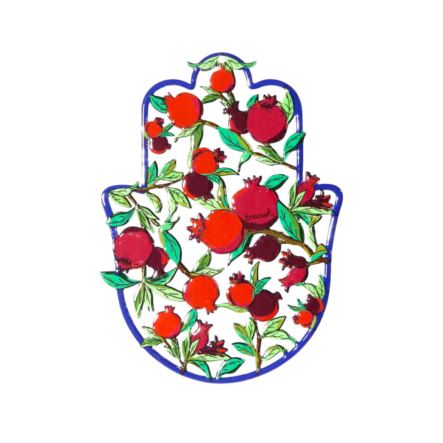 Medium Hamsa wall hanging Emanuel - Pomegranates