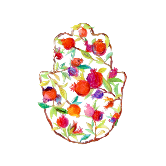 Medium Hamsa wall hanging Emanuel - Pomegranates