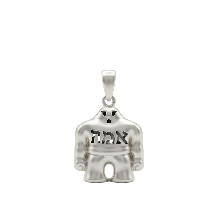 Silver Pendant Golem - Lattice Back