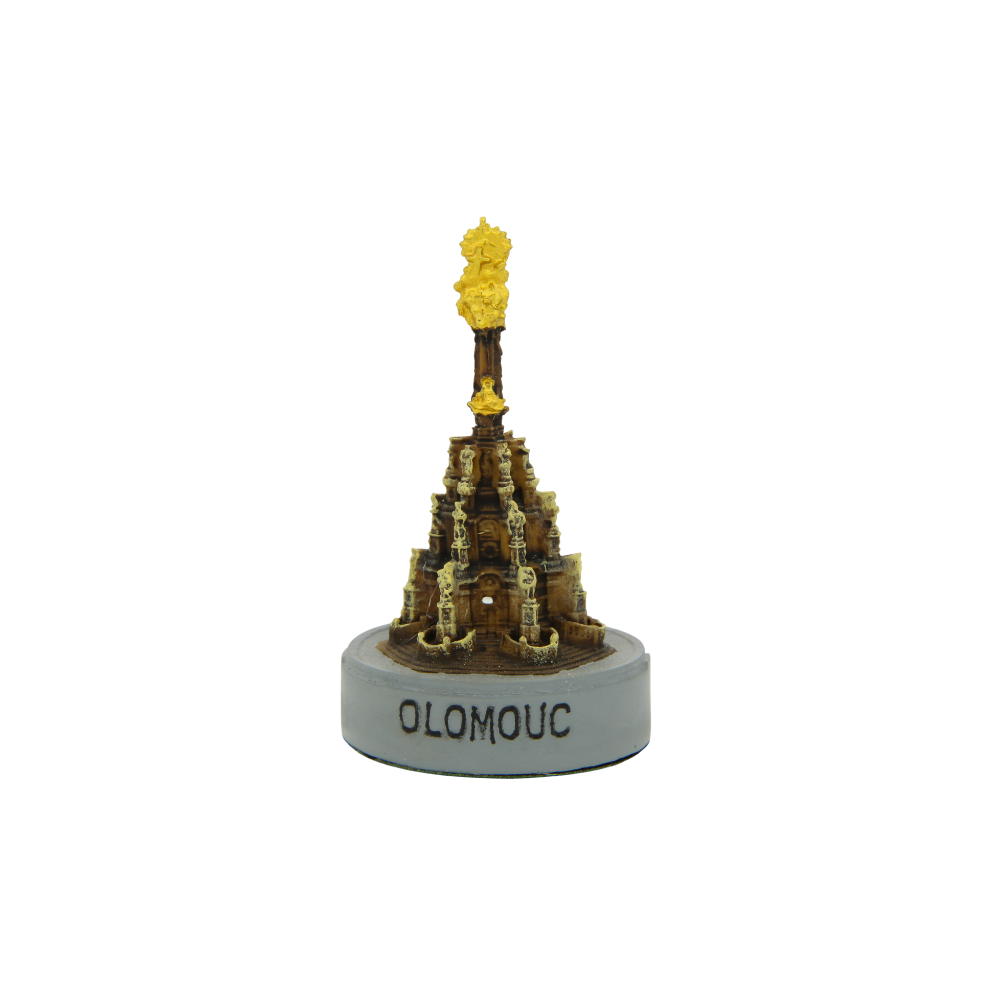 3D mini-model of Holy Trinity Column in gold on white base – Prague Judaica. - Default Title - Prague Judaica
