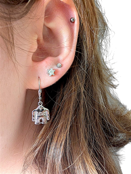 Silver Earrings Golem