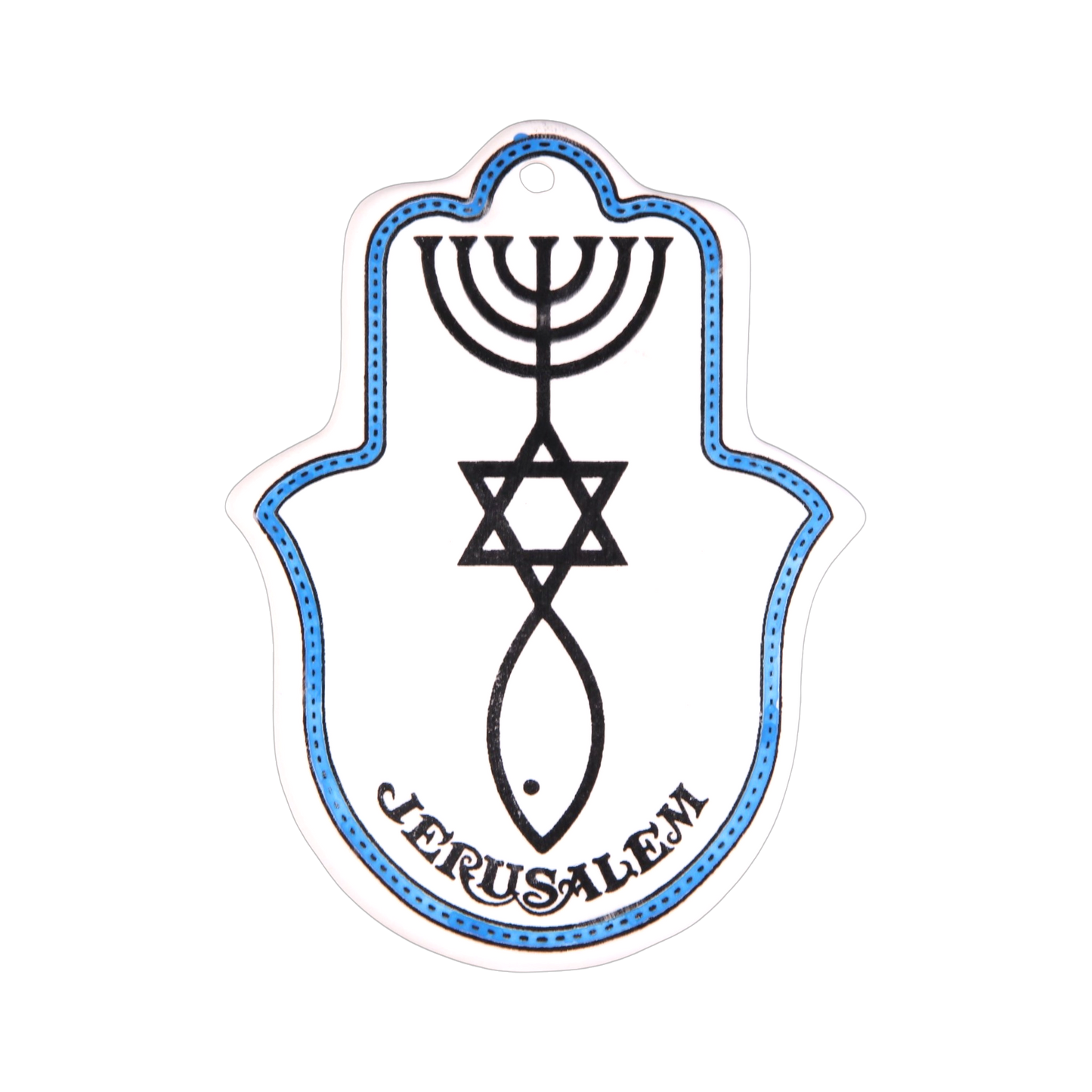 Armenian ceramic Hamsa - Messianic Seal