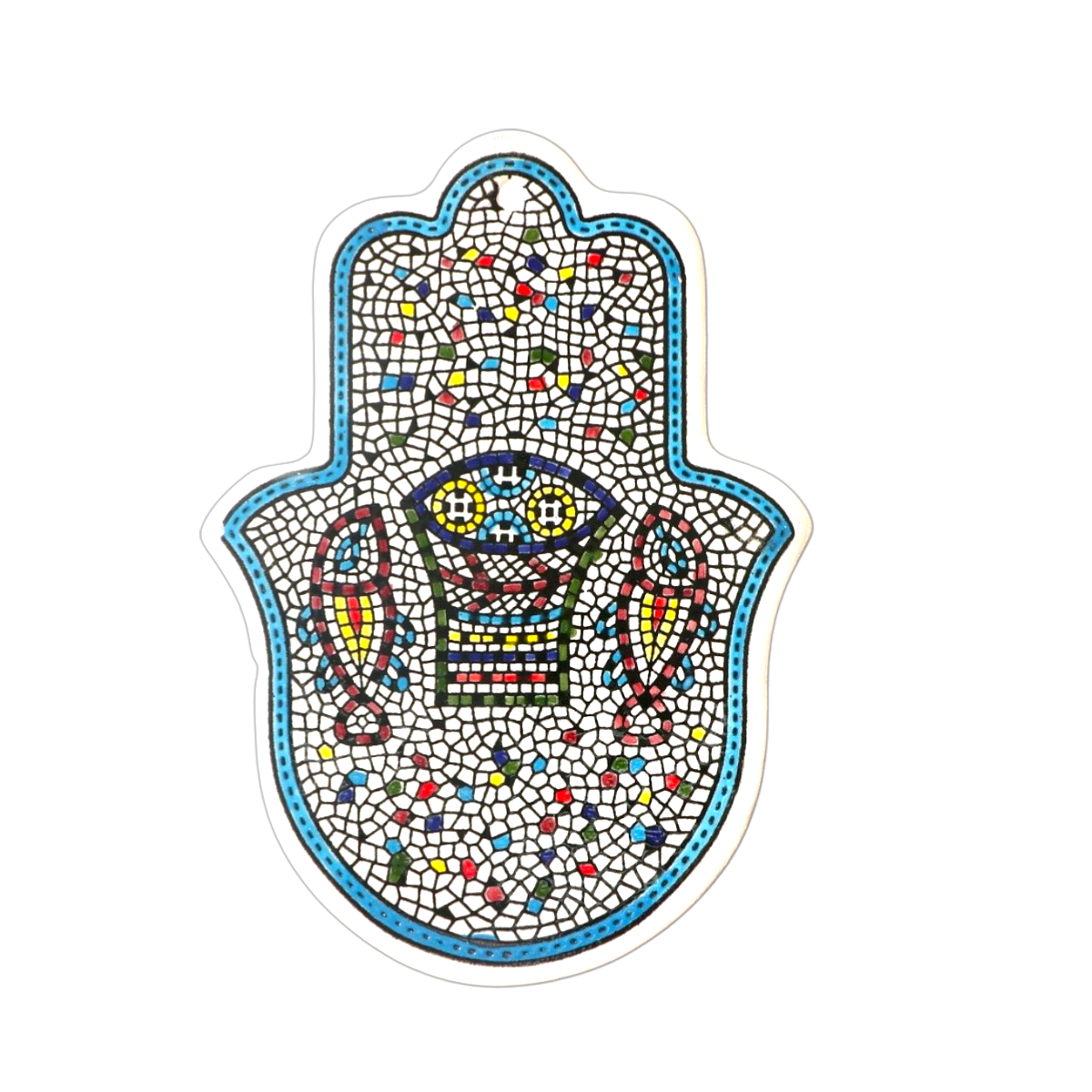 Armenian ceramic Hamsa - Tabgha mosaic