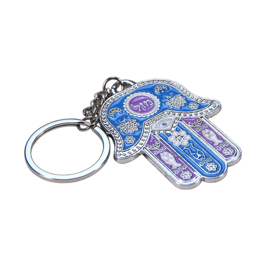 Keychain - Silver Colour - Blue Violet