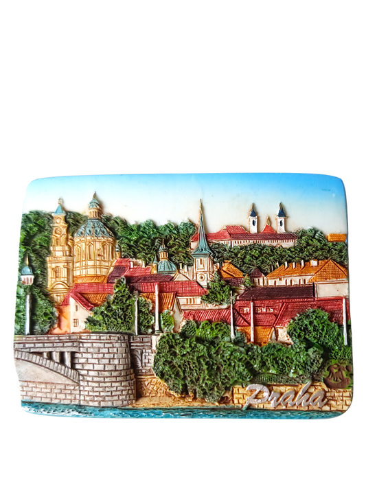 Ceramic magnet featuring Lesser Town architecture and greenery – Prague Judaica. - Default Title - Prague Judaica