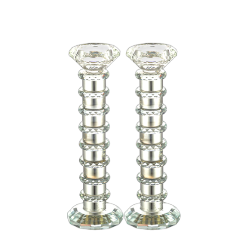 Elegant Shabbat Candlesticks – Crystal