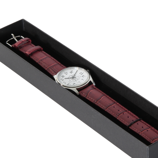 Mens Altneu Hebrew Backwards Watch - Burgundy