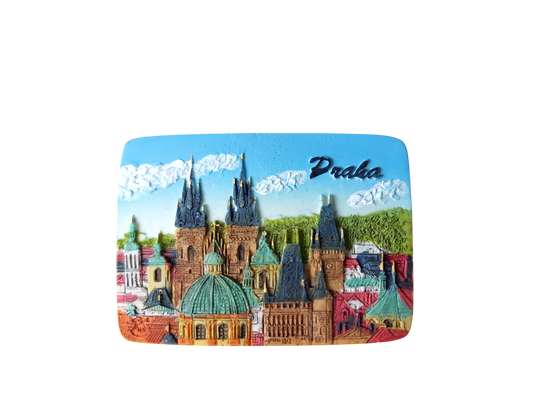 Ceramic magnet featuring Prague towers design – Prague Judaica. - Default Title - Prague Judaica