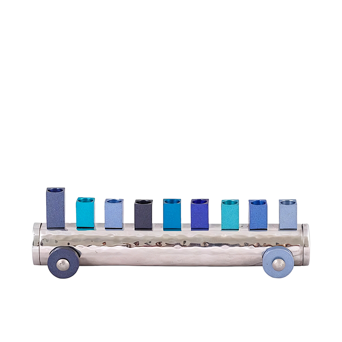 Chanukiah Menorah Emanuel - Small Blue Train