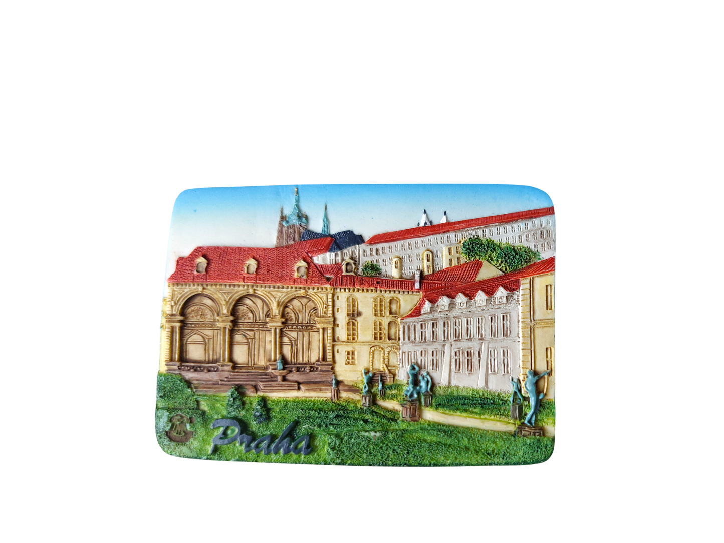 Ceramic magnet with Wallenstein Garden motif, detailed historic buildings – Prague Judaica. - Default Title - Prague Judaica