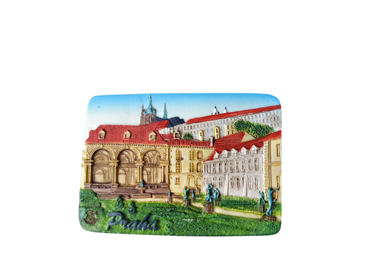 Ceramic magnet with Wallenstein Garden motif, detailed historic buildings – Prague Judaica. - Default Title - Prague Judaica
