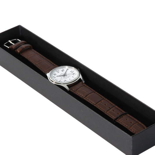 Mens Altneu Hebrew Backwards Watch - Dark Brown