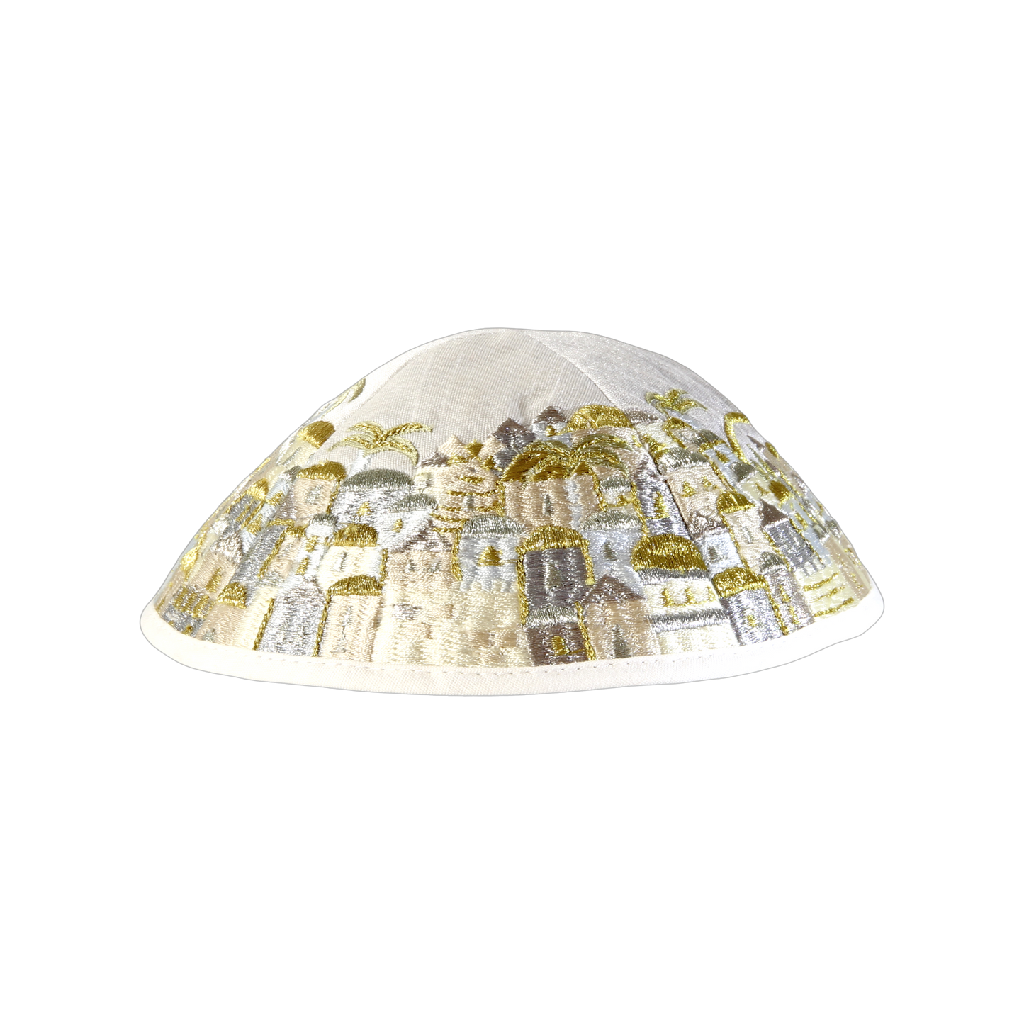 Kippah Emanuel - Embroidered - Full Jerusalem- Gold