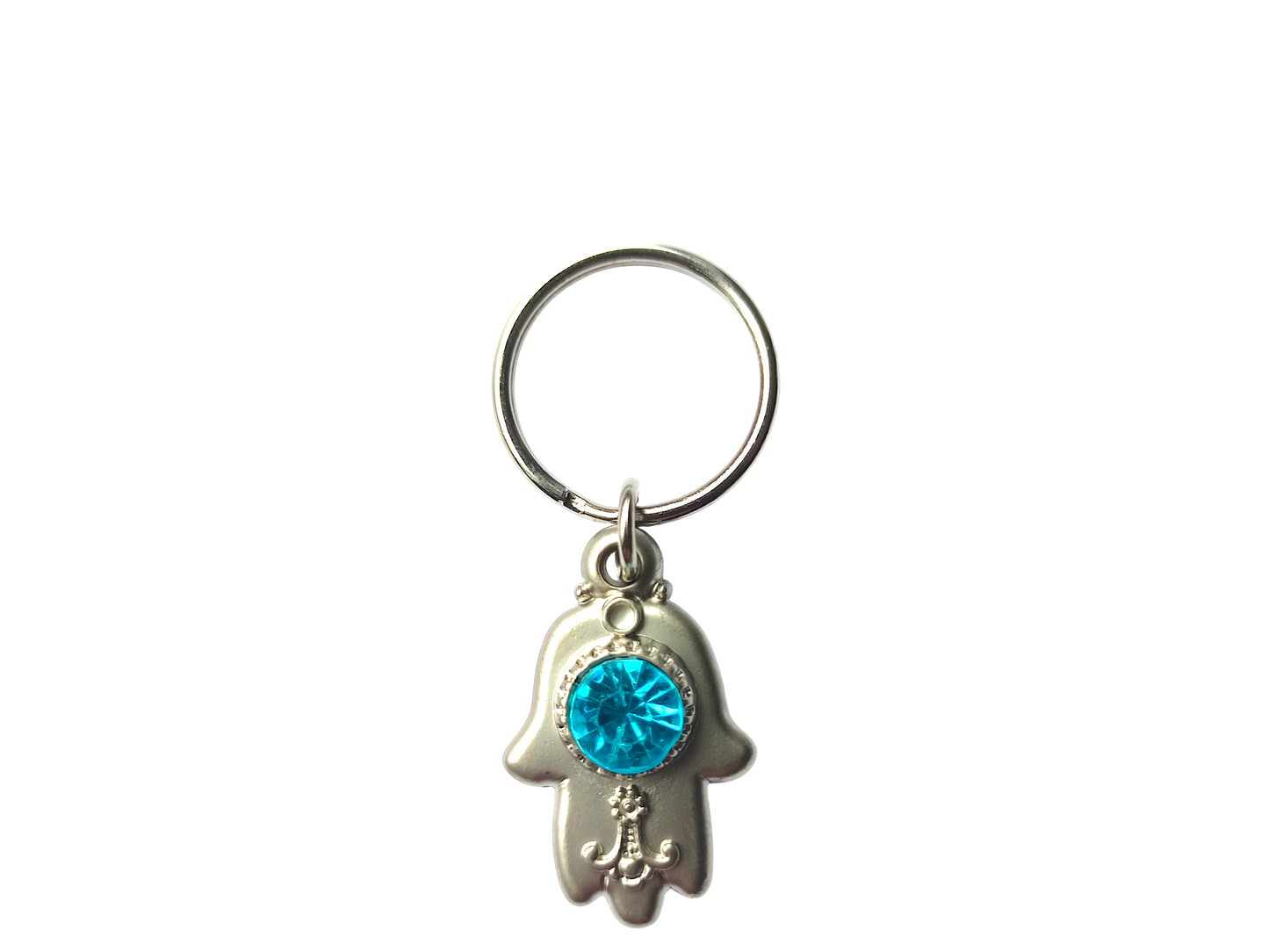 Small Hamsa Keychain - Light Blue Stone