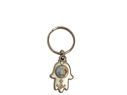 Small Hamsa Keychain - Rainbow Stone