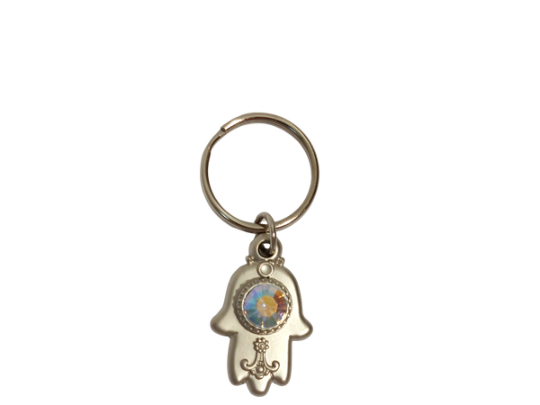 Small Hamsa Keychain - Rainbow Stone – Prague Judaica