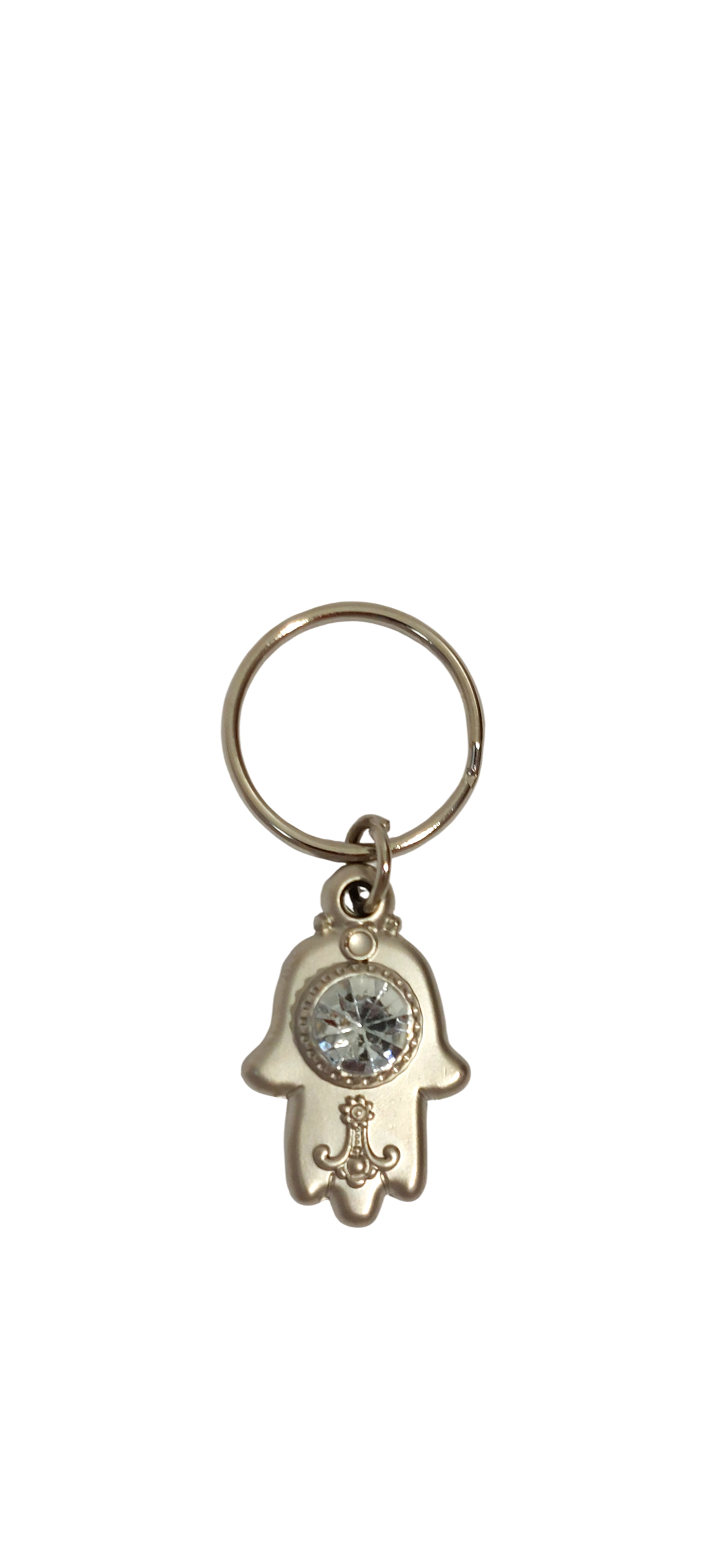 Small Hamsa Keychain - White Stone
