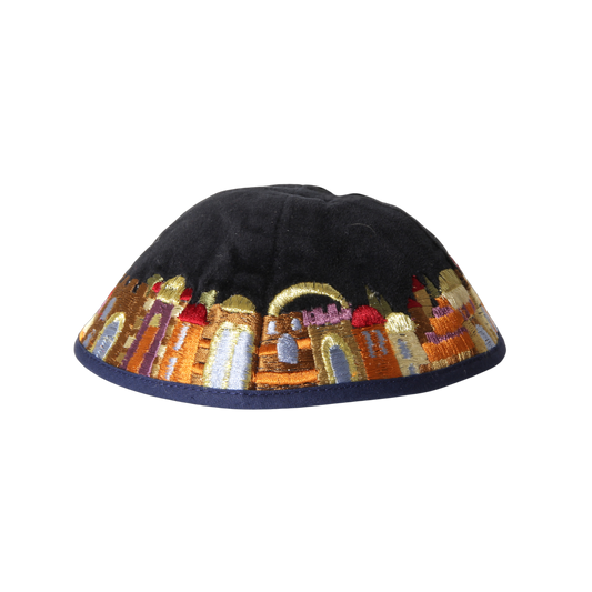 Kipa Emanuel sametová vyšívaná - Jeruzalém