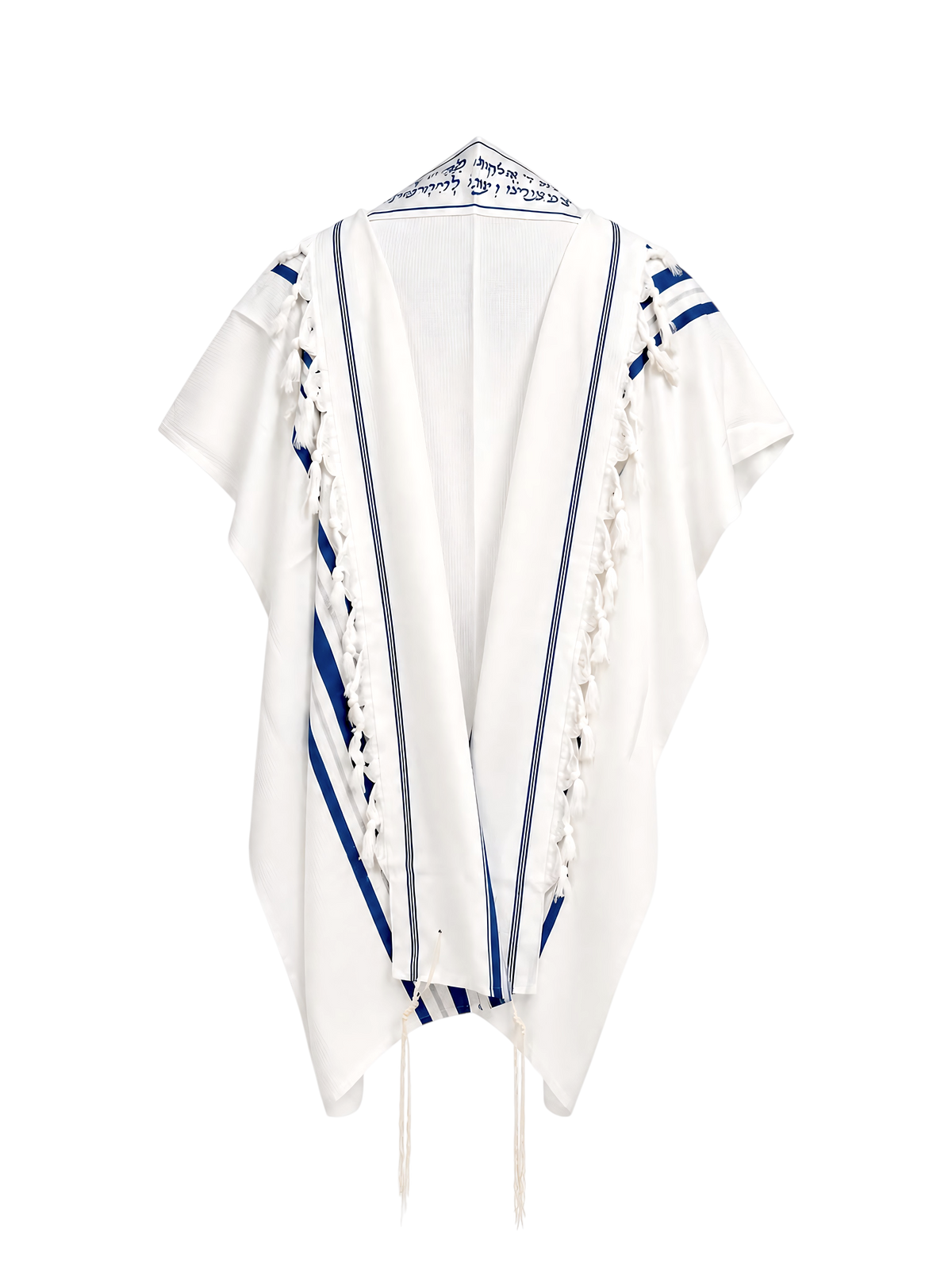 Tallit Levonah Sizes 50, 55, 60, 70 - Blue Silver Stripes