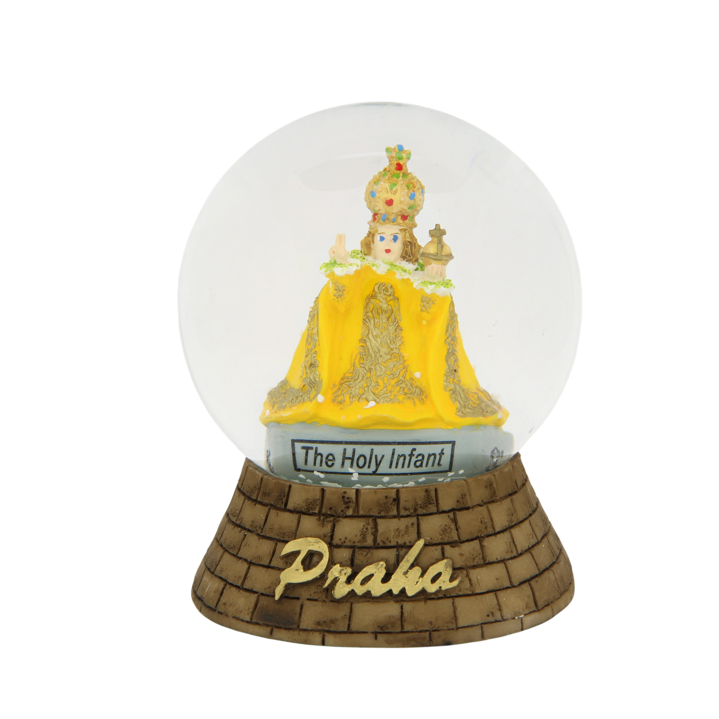 Snow Globe - Infant Jesus of Prague - Yellow