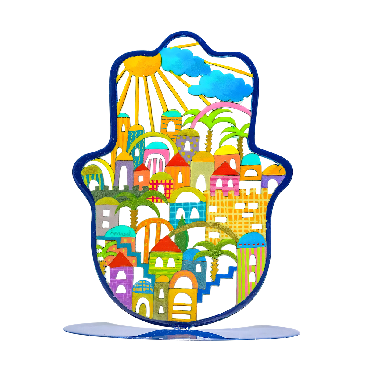 Hamsa stojící Emanuel - velká - Jeruzalém