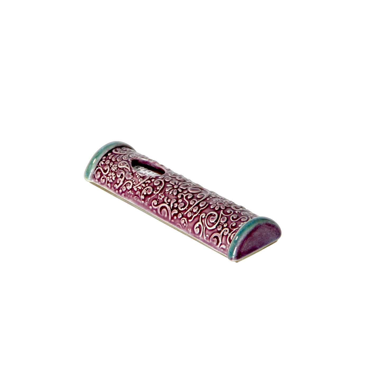 Ceramic Mezuzah - Floral Motif - Unique Piece