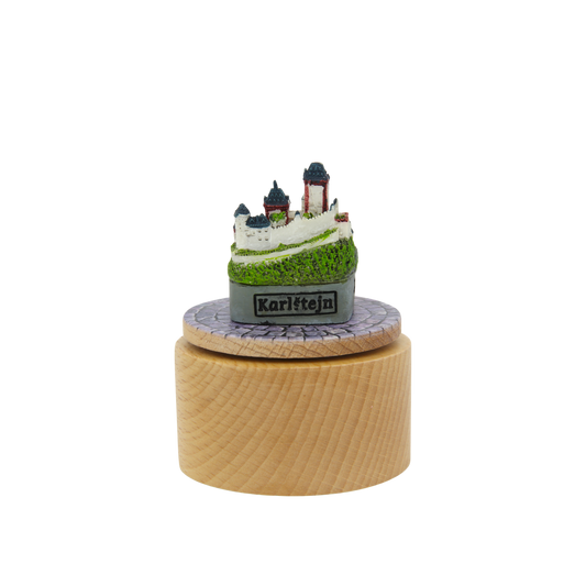 Otočná hrací skříňka - miniatura hradu Karlštejn