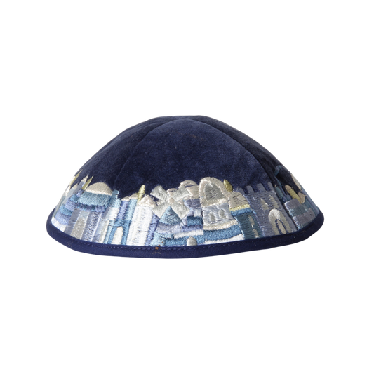 Kipa Emanuel sametová vyšívaná - Jeruzalém