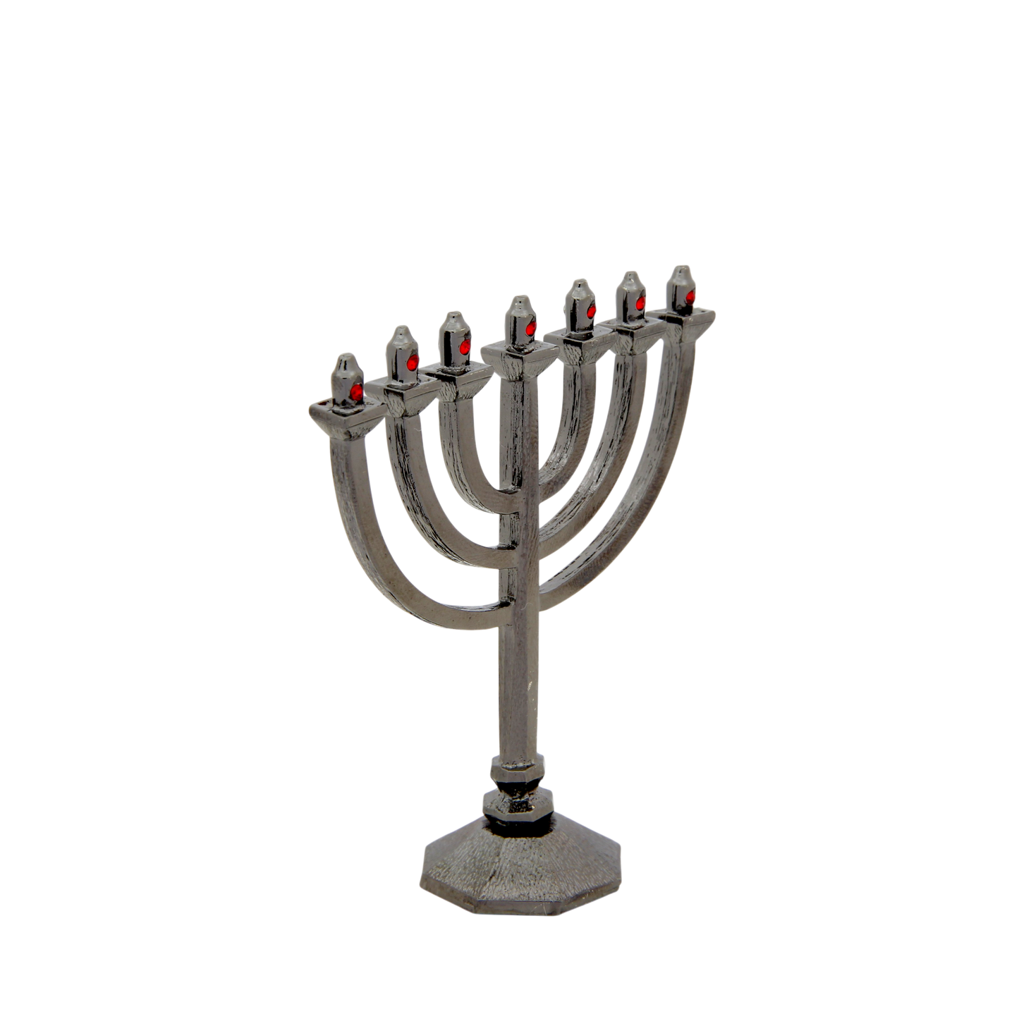 Crystal Mini-Menorah - Anthracite - Light Siam