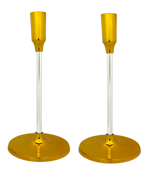Shabbat candlesticks - Shiny Gold-Silver Finish