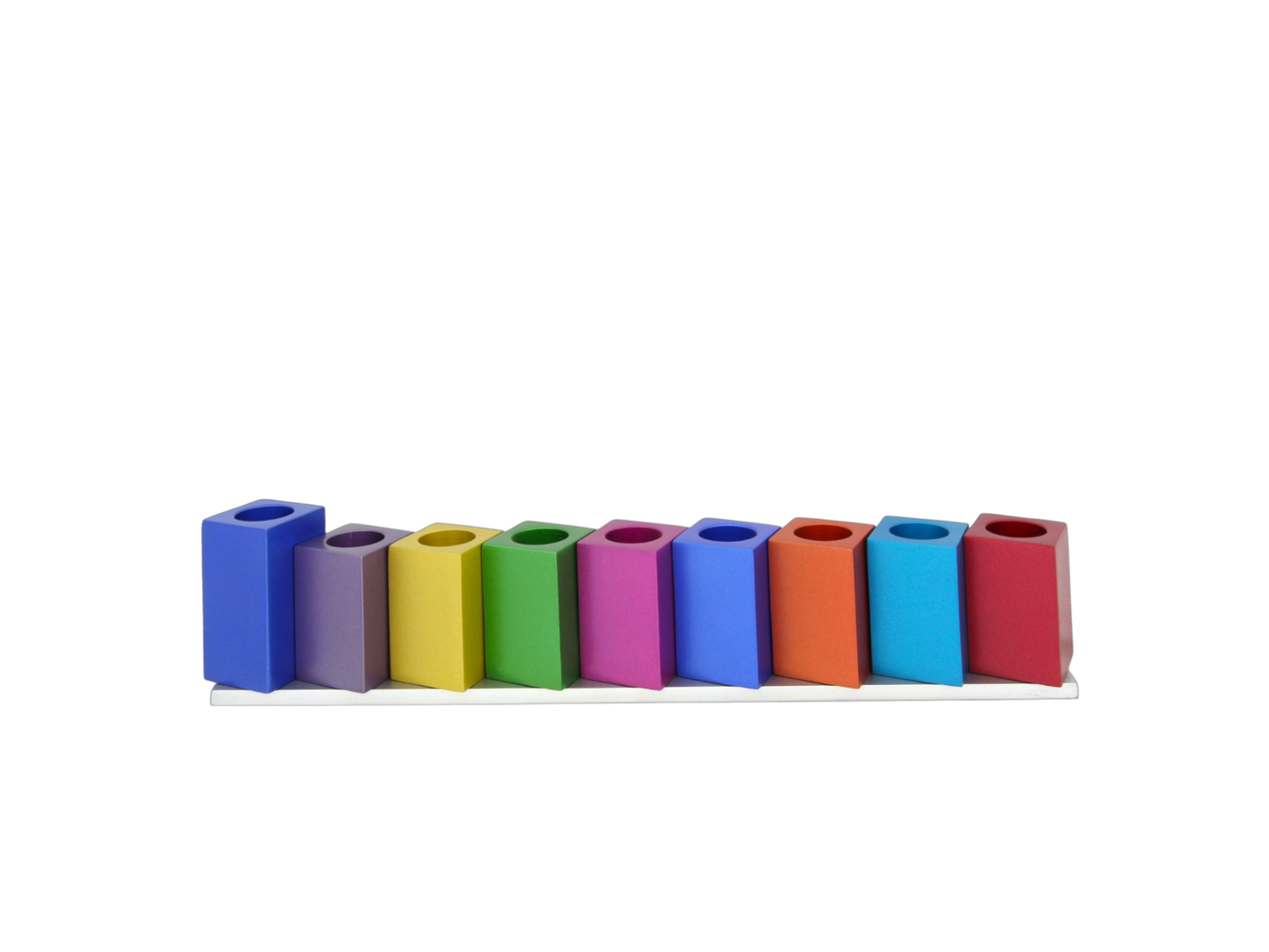 Chanukový svícen Emanuel - barevné kostky