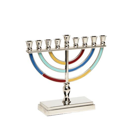 Chanukiah Menorah Silver Colour - Colourful