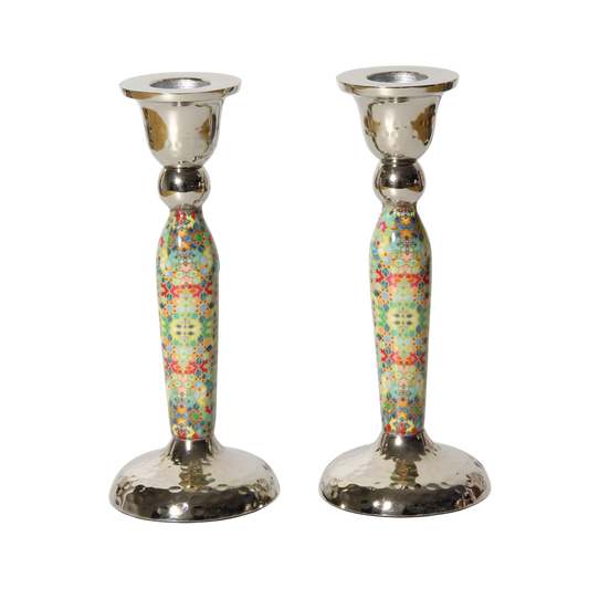 Tall candlesticks - Multicoloured Squares