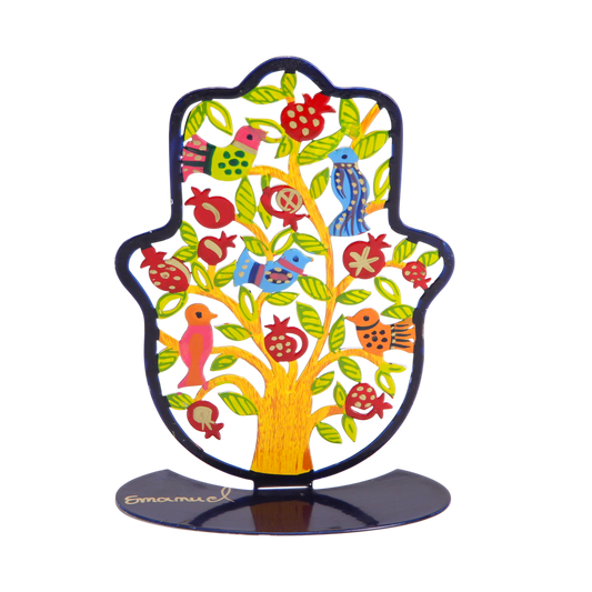 Hamsa stojící Emanuel - střední - granátová jablka