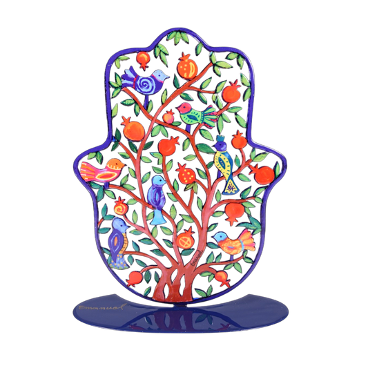 Hamsa stojící Emanuel - velká - granátová jablka